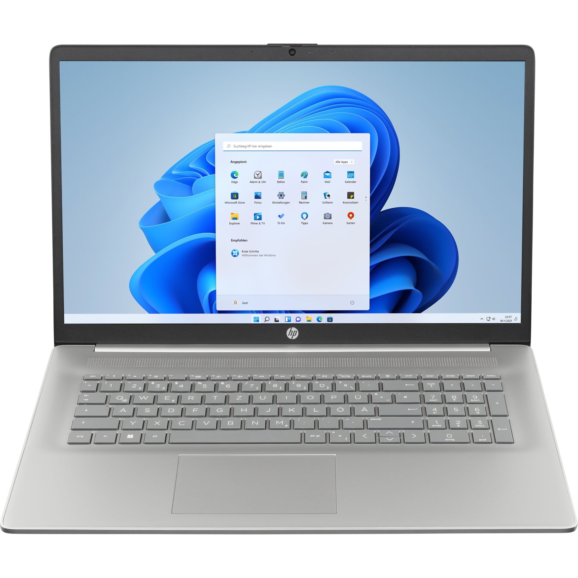 HP 17-cn3655ng Natural Silver Notebook, 17.3 Zoll, i5-1335U, 2C+8c/12T, 16GB RAM, 1TB SSD, Windows 11 Home