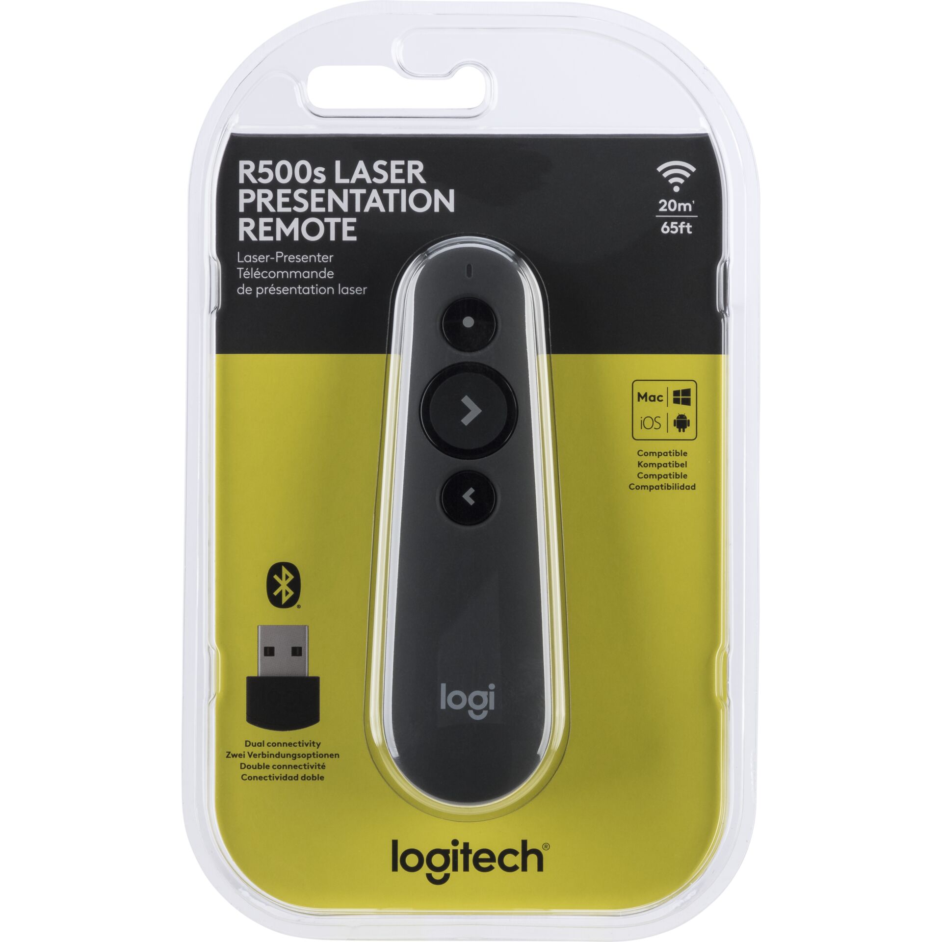Logitech R500s Laser Presenter Grafit grau, USB/Bluetooth 