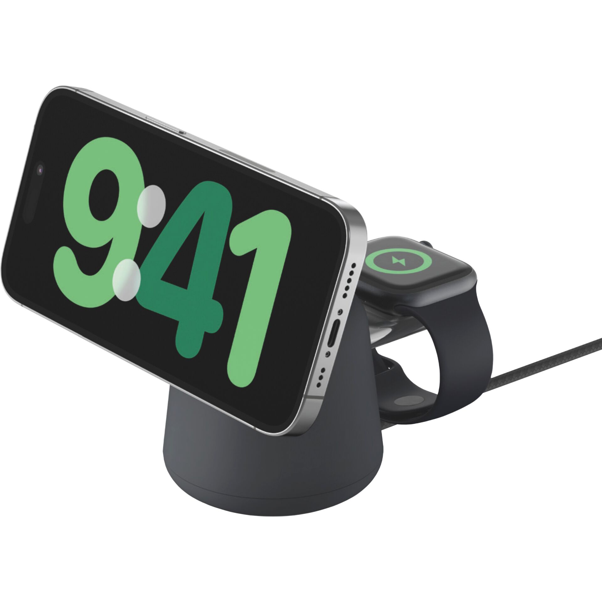 Belkin WIZ020VFH36 Ladegerät für Mobilgeräte Kopfhörer, Smartphone, Smartwatch Anthrazit USB Kabelloses Aufladen Schnellladung Drinnen