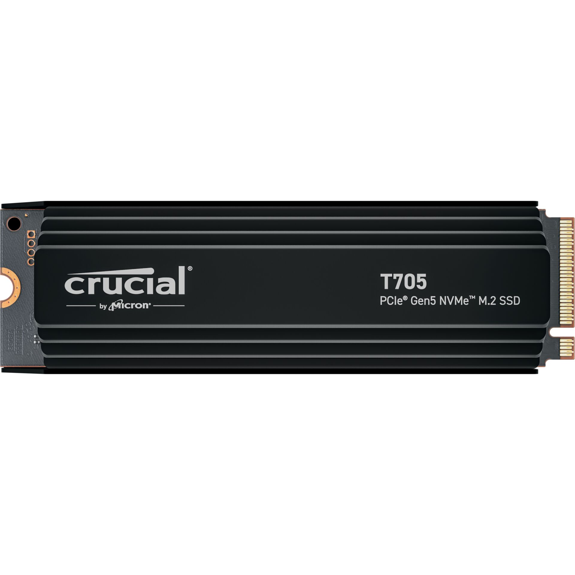 1.0 TB SSD Crucial T705 SSD, M.2/M-Key (PCIe 5.0 x4), lesen: 13600MB/s, schreiben: 10200MB/s SLC-Cached, TBW: 600T