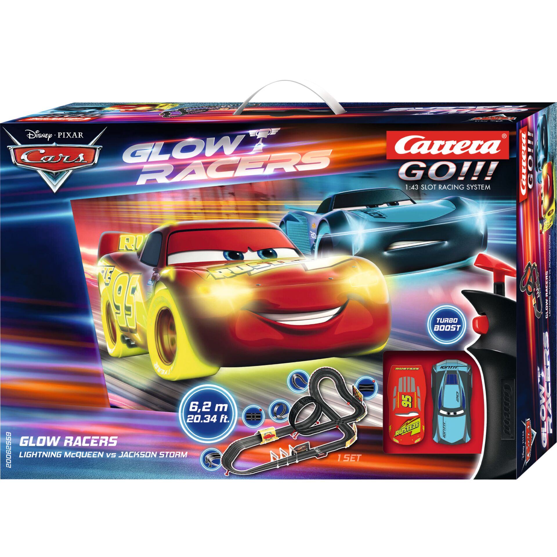 Carrera GO!!! Set - Disney Pixar Cars Glow Racers