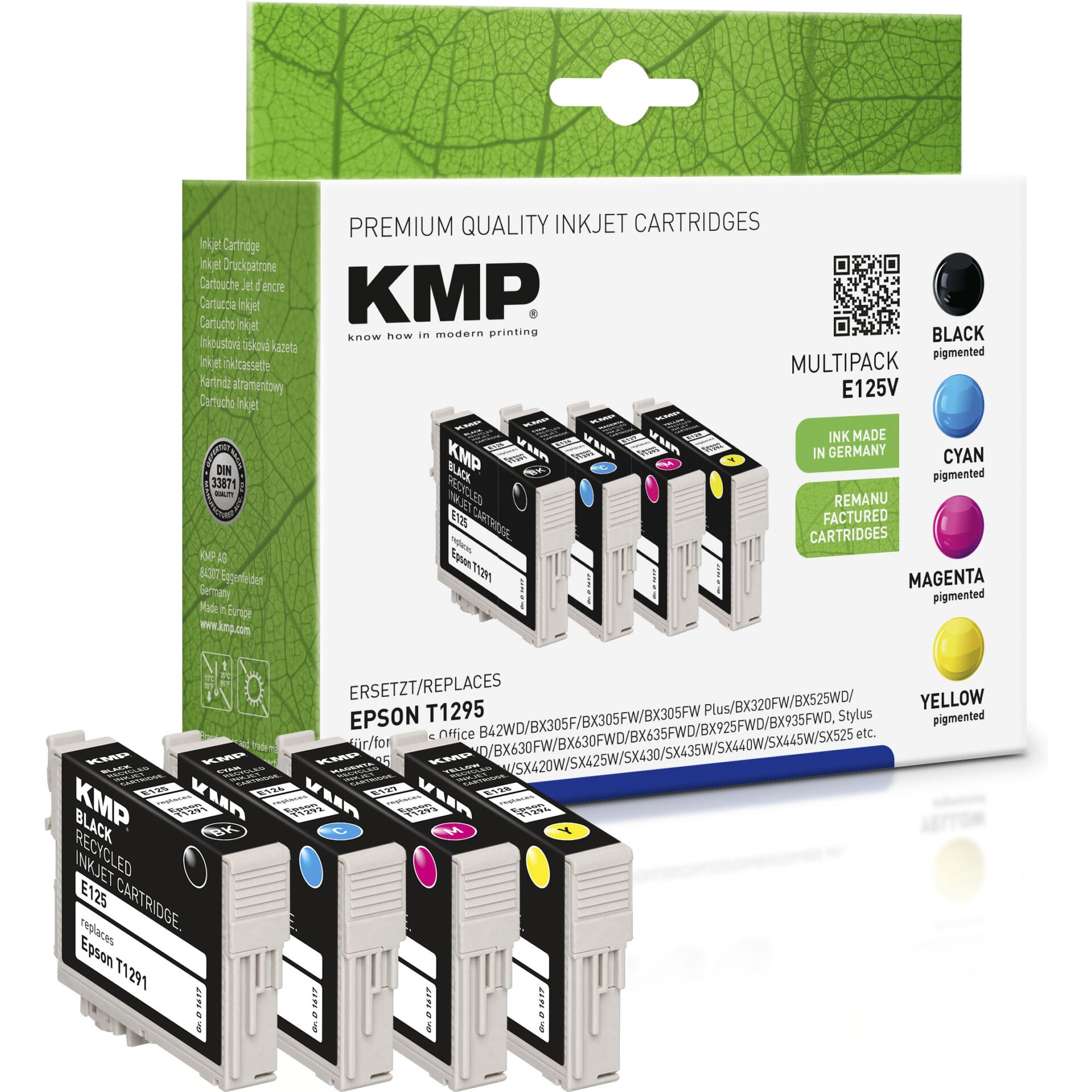 KMP E125V Multipack BK/C/M/Y kompatibel mit Epson T 129