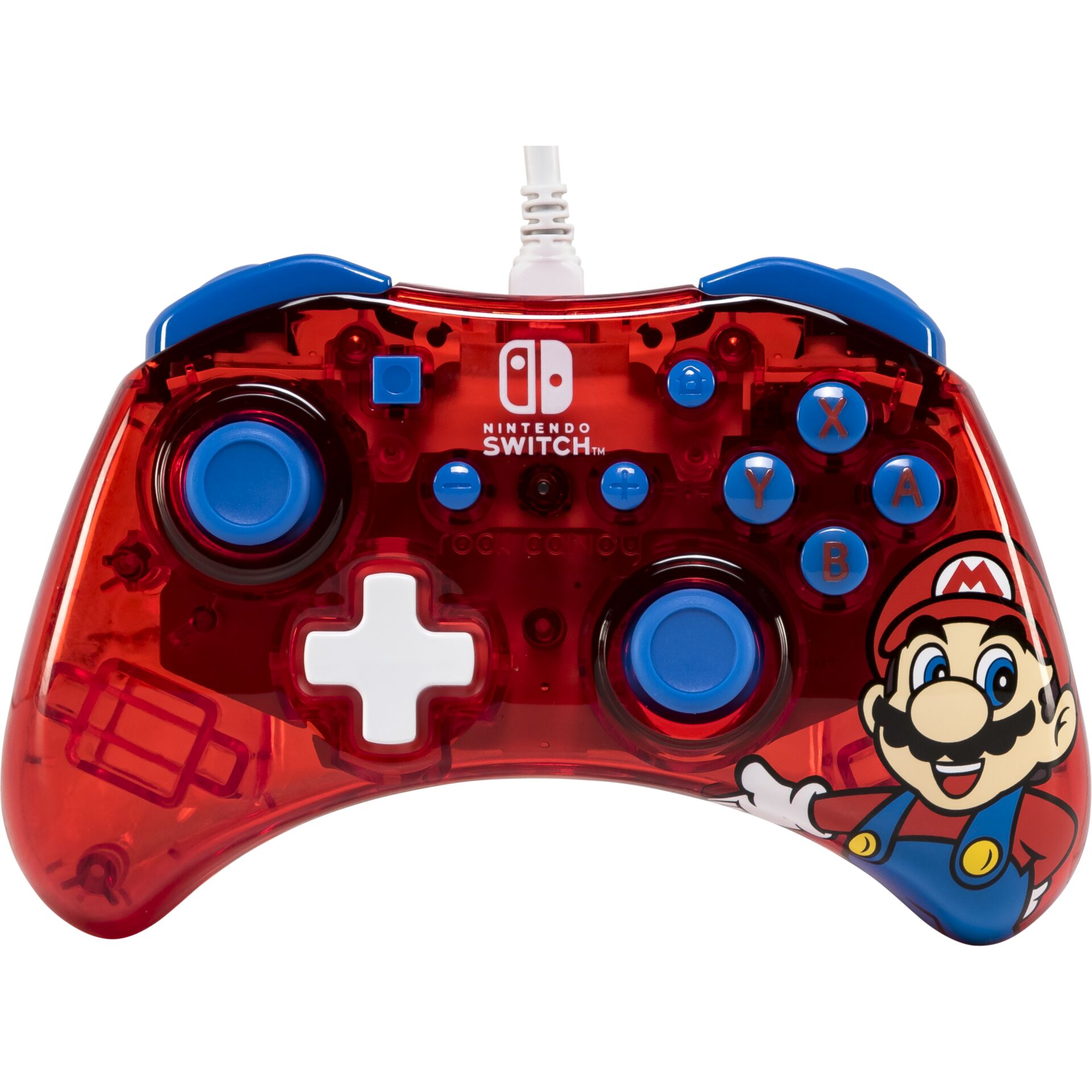 PDP Rock Candy: Mario Punch Rot, Durchscheinend USB Gamepad Analog / Digital Nintendo Switch, Nintendo Switch Lite, Nintendo Switch OLED