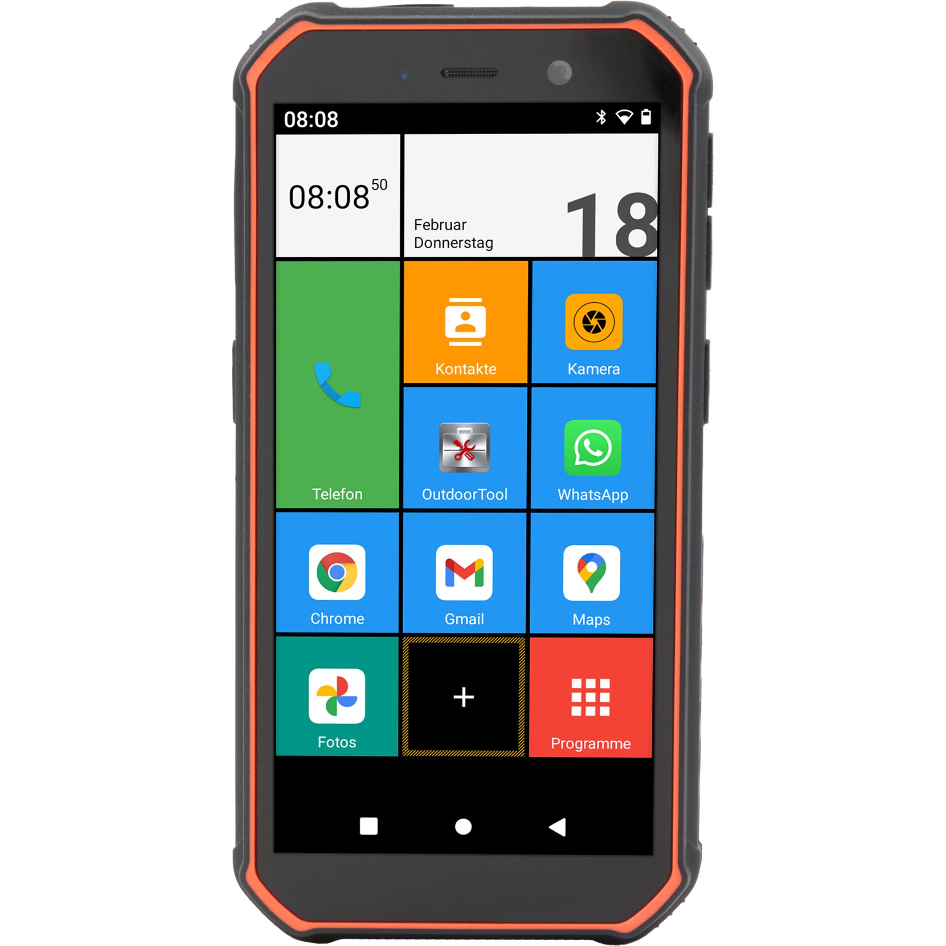 Olympia TREK 14 cm (5.5) Dual-SIM Android 10.0 4G USB Typ-C 3 GB 32 GB 5000 mAh Schwarz, Orange