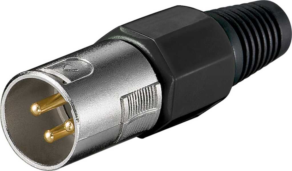 Goobay Mikrofonstecker, 3 Pin mit vergoldeten Kontakten und geschraubter Zugentlastung