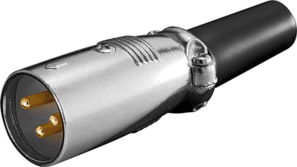 Goobay Mikrofonstecker, XLR-Stecker (3-Pin) mit vergoldeten Kontakten und geschraubter Zugentlastung