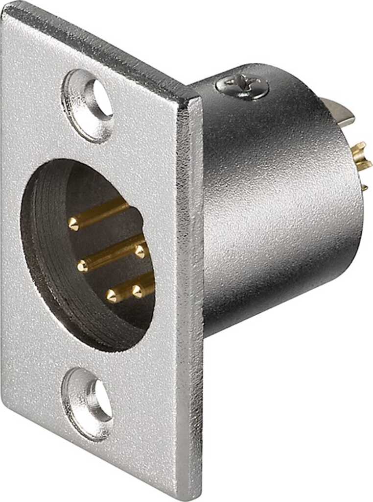 Goobay Mikrofon-Einbaustecker, XLR-Stecker (5-Pin) mit vergoldeten Kontakten