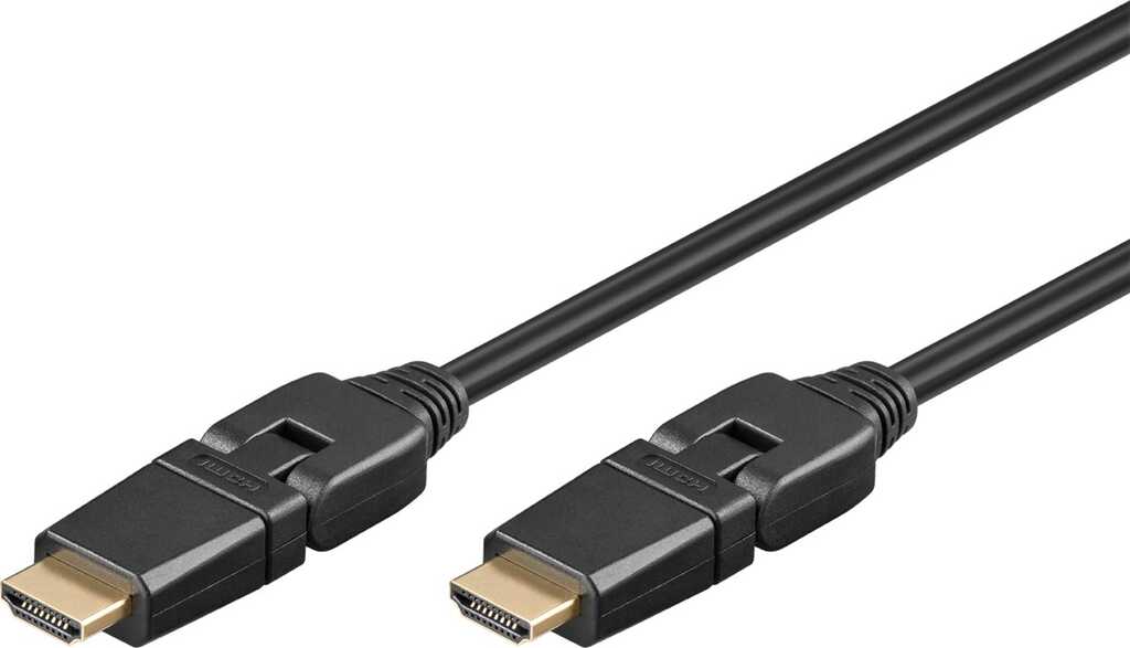 1m High-Speed 1.4 HDMI-Kabel drehbar stecker/ stecker mit Ethernet für 4k/30Hz schwarz goobay