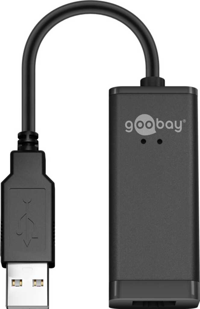 Goobay USB 2.0 Fast Ethernet Netzwerkkonverter, schwarz zum Anschluss eines PC/MAC an ein Ethernet-Netzwerk