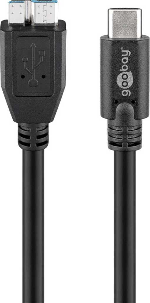 Goobay 44766 USB Kabel 1 m USB 3.2 Gen 1 (3.1 Gen 1) USB C Micro-USB B Schwarz