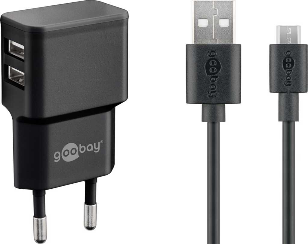 Goobay - Dual USB-C und USB-A Fast Charger (65W) - Schnellladegerät mit 3  Ports - weiss