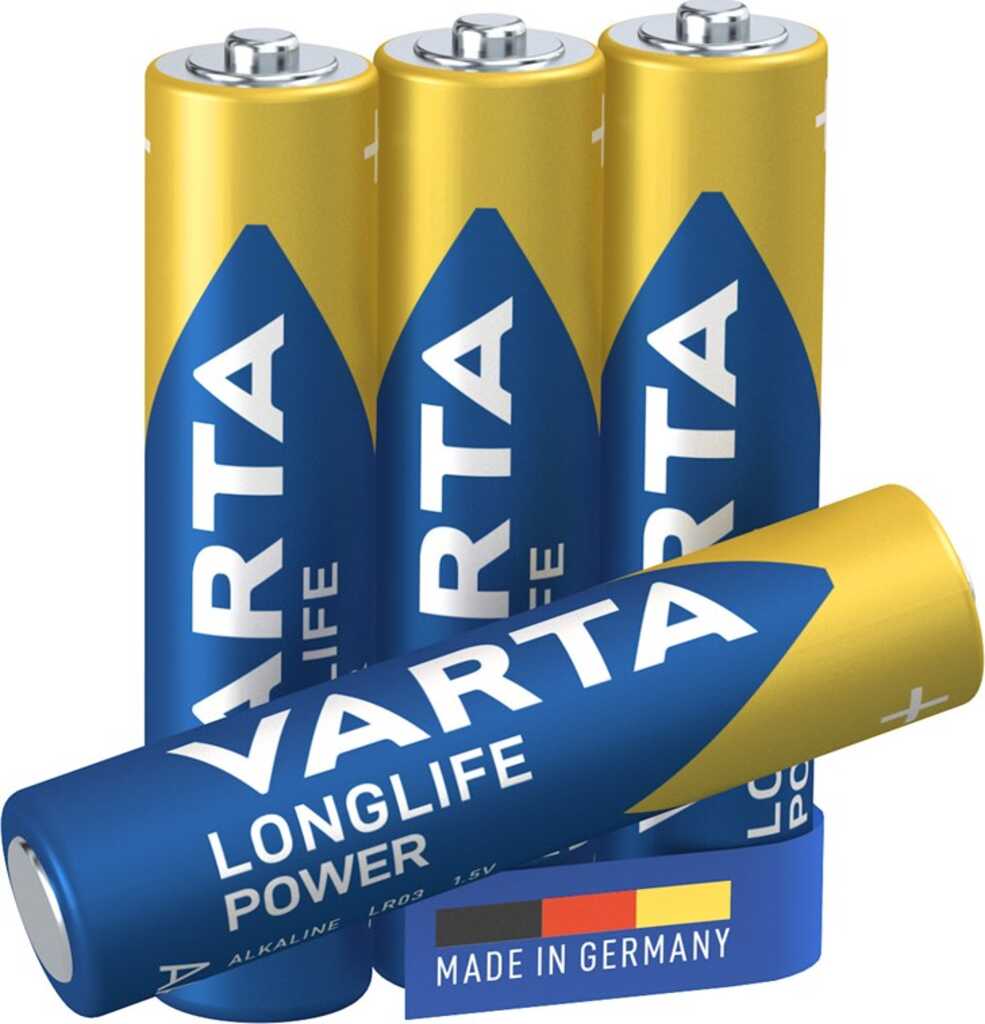 Varta LR03/AAA (Micro) Alkali-Mangan Batterie (Alkaline) 1.5V, 4er Pack