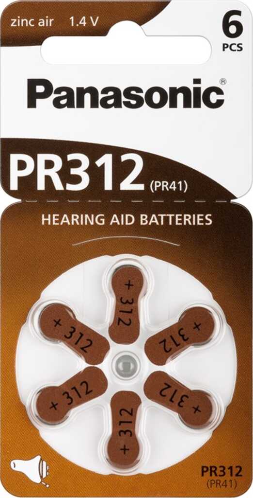 Panasonic V312 6-BL &lpar;PR41&sol;PR312H&rpar; Einwegbatterie Zink-Luft