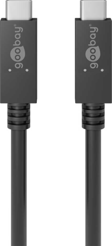 0,5m USB-C PD 3.2-Kabel Gen.3.2, Typ-C auf Typ-C, stecker/ stecker, (20 Gbit/s/ 5A/ 100 W) goobay, schwarz