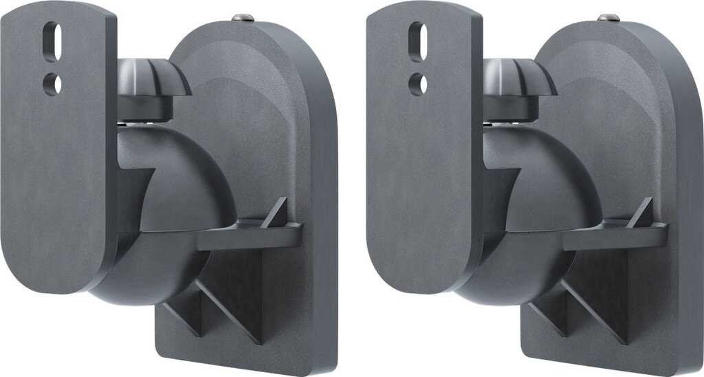1-Paar Lautsprecher Wandhalterungen universal schwarz für Lautsprecher bis max. 3,5kg