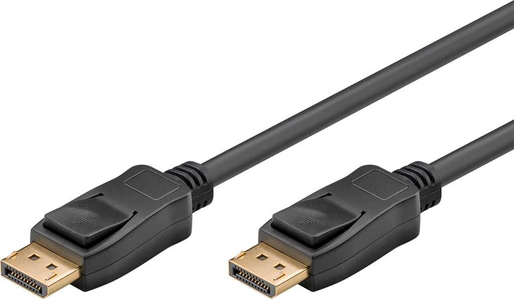3m DisplayPort-Kabel 1.2 stecker/ stecker für 4k/60Hz, bis zu 10,8 Gbit/s schwarz goobay