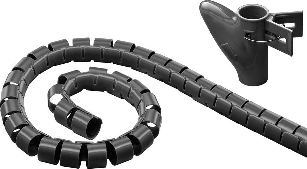 2,5m WireTube robuster Spiralschlauch gegen den Kabelsalat schwarz inkl. Einziehhilfe
