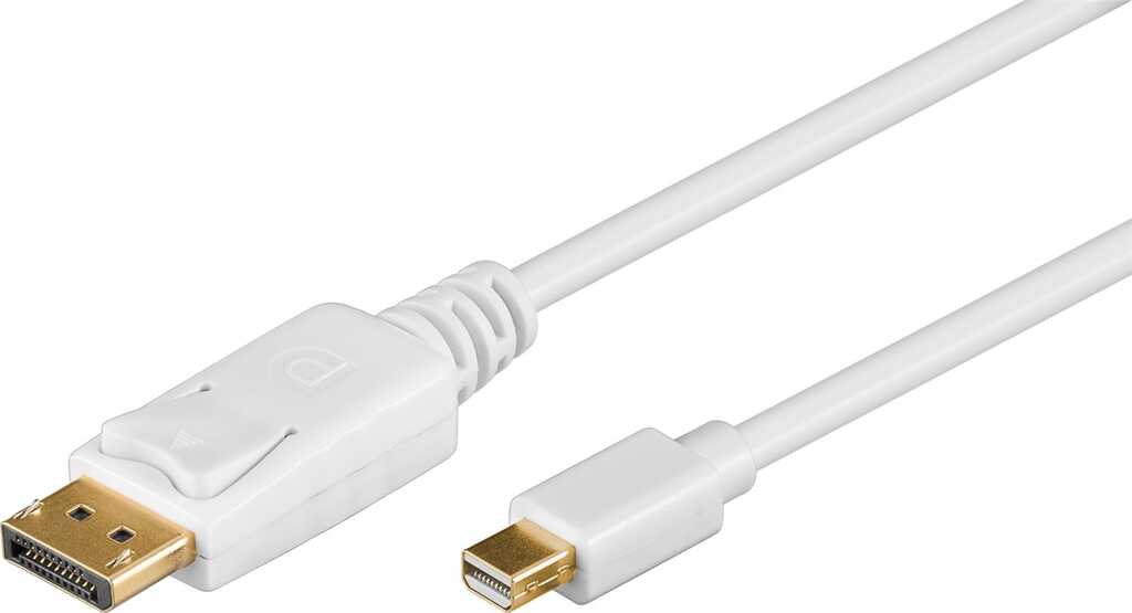 2m Mini DisplayPort-Kabel > DisplayPort stecker/ stecker für 4k/30Hz goobay weiss