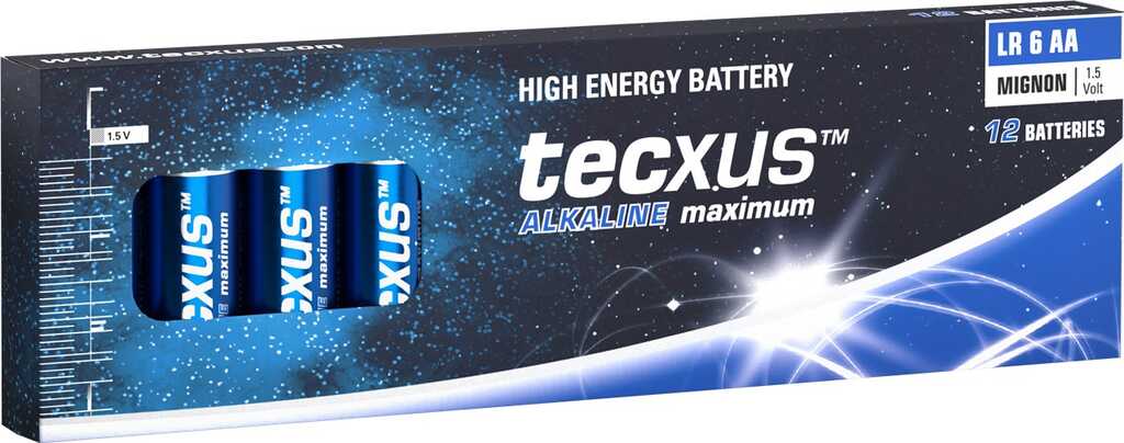 12er-Pack Tecxus Alkali-Mangan Batterie LR6/AA (Mignon) 