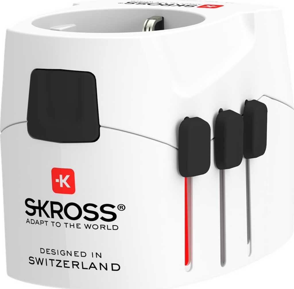 Skross Pro Light USB World geeignet für geerdete und ungeerdete Geräte (2-polig und 3-polig)