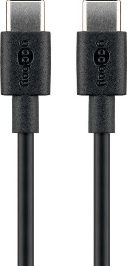 1m USB 2.0-Kabel, Typ-C auf Typ-C stecker/ stecker (0,48 Gbit/s/ 3A) goobay, schwarz