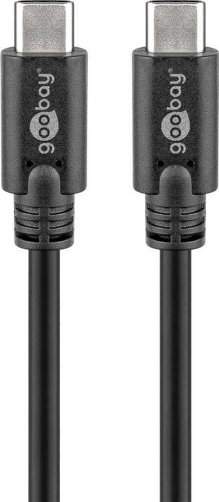 0,5m USB 3.2-Kabel Gen 1, Typ-C auf Typ-C stecker/ stecker (5 Gbit/s/ 3 A/ 60 W) goobay, schwarz