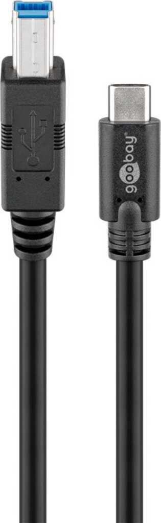 Goobay USB 3.0 Kabel USB-C auf B, schwarz USB 3.0-Stecker (Typ B) > USB-C-Stecker