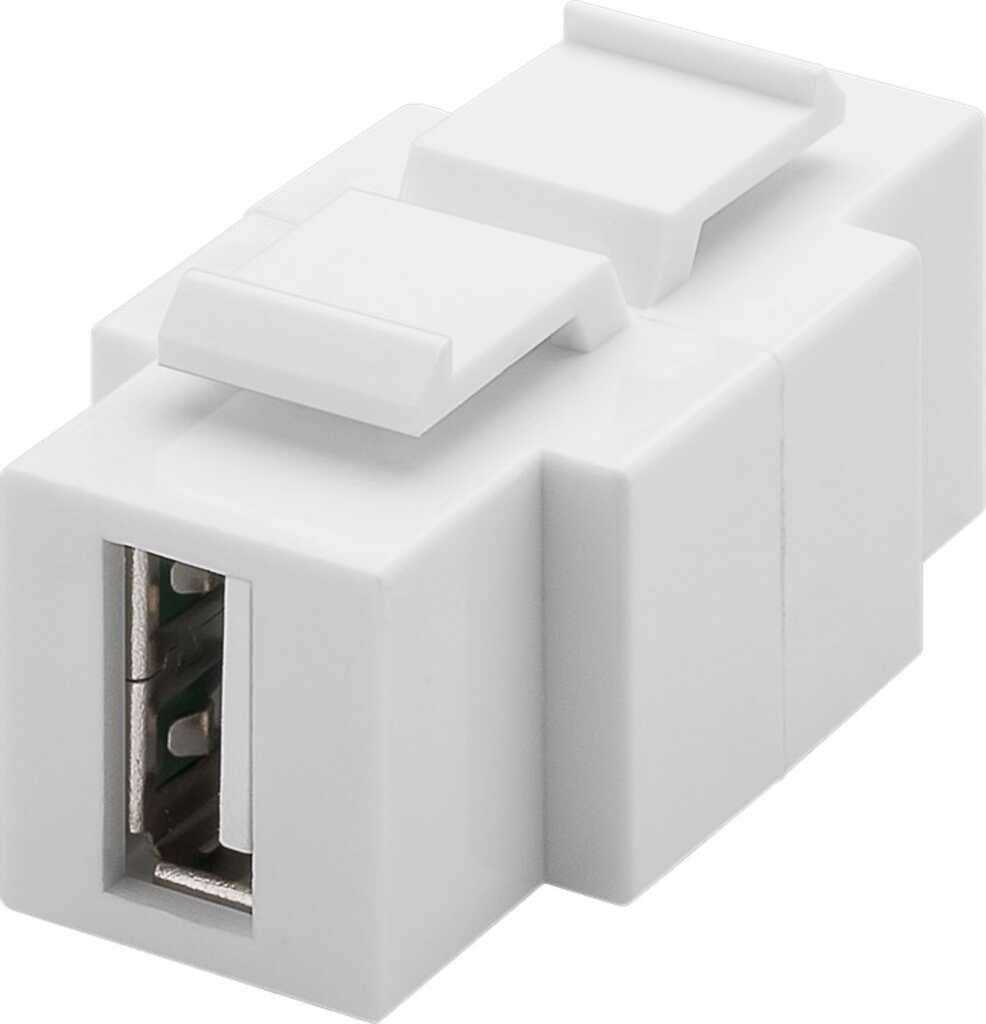 goobay Keystone Modul USB 2.0-Buchse > USB 2.0-Buchse, beidseitig einbaubar weiß
