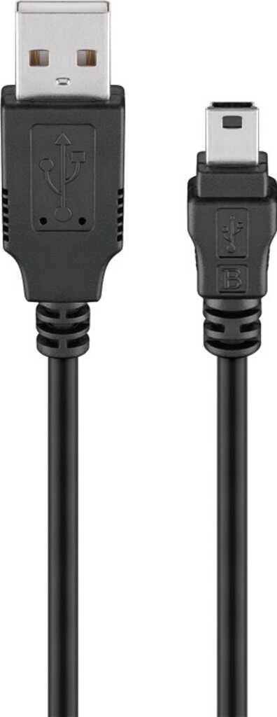 1,5m Goobay USB 2.0 Hi-Speed-Kabel, schwarz USB 2.0-Stecker (Typ A) > USB 2.0-Mini-Stecker (Typ B, 5-Pin)
