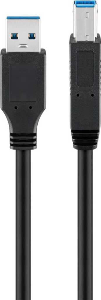 3m USB 3.0-Kabel, Typ-A auf Typ-B stecker/ stecker (5 Gbit/s) goobay, schwarz