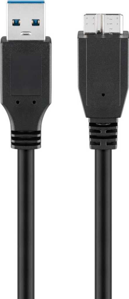 1,8m USB 3.0-Kabel, Typ-A auf Typ-B-Micro stecker/ stecker (5 Gbit/s) goobay, schwarz