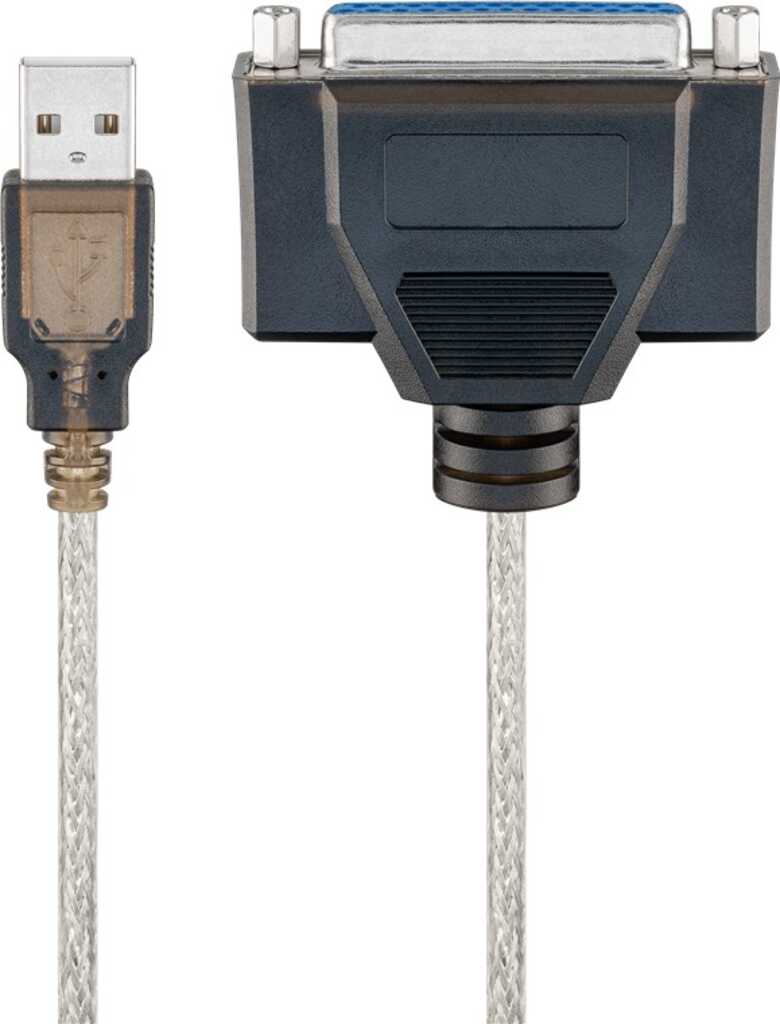 1,5m Goobay USB-Druckerkabel, Transparent USB 2.0-Stecker (Typ A) > D-SUB/IEEE 1284-Buchse (25-polig)