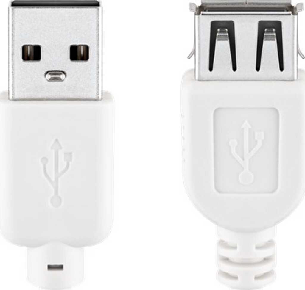 Goobay USB 2.0 Hi-Speed-Verlängerungskabel, weiß USB 2.0-Stecker (Typ A) > USB 2.0-Buchse (Typ A)
