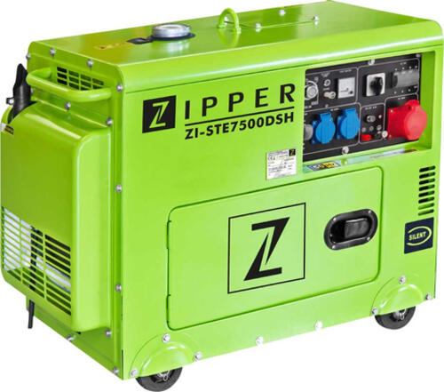 Zipper ZI-STE7500DSH Motor-Generator 5700 W 14,5 l Diesel Hellgrün