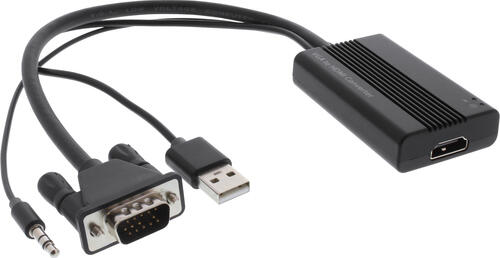 InLine Konverter VGA+Audio zu HDMI, Eingang VGA und Klinke Audio Stereo