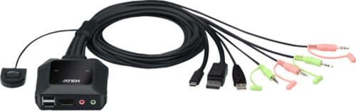 ATEN 2-Port USB-C-DisplayPort-Kabel KVM Switch