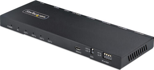 StarTech.com 4-Port 4K HDMI Splitter 1x4, 4K 60Hz HDMI 2.0 Video, 4k HDMI Verteiler mit integriertem Skalierer, 1 In 4 Out HDMI, 3.5mm/Optical Audio Port