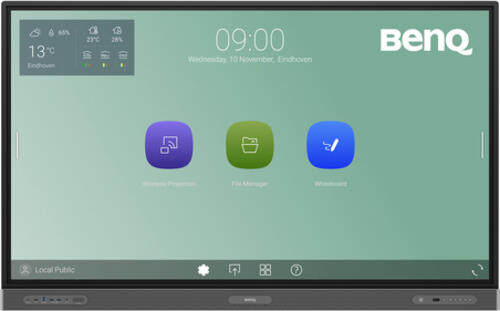 BenQ RP7503 Interaktiver Flachbildschirm 190,5 cm (75) LED WLAN 450 cd/m 4K Ultra HD Schwarz Touchscreen Eingebauter Prozessor Android 11 18/7