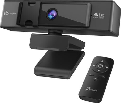 j5create JVCU435-N USB 4K Ultra HD Webcam mit 5x Digital Zoom Remote Control