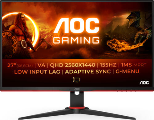 AOC G2 Q27G2E&sol;BK Computerbildschirm 68&comma;6 cm &lpar;27&rpar; 2560 x 1440 Pixel Quad HD Schwarz&comma; Rot