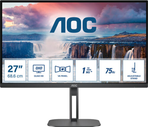 AOC V5 Q27V5N/BK Computerbildschirm 68,6 cm (27) 2560 x 1440 Pixel Quad HD LED Schwarz