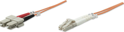 Intellinet Glasfaser LWL-Anschlusskabel, Duplex, Multimode, LC/SC, 62,5/125 m, OM1, 2 m, orange