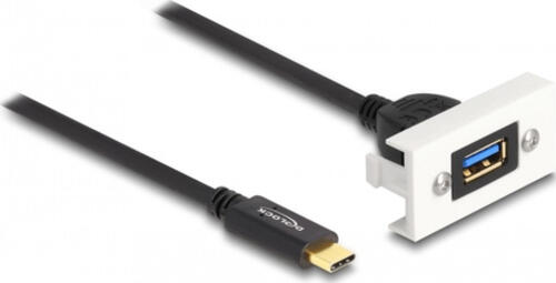 DeLOCK Easy 45 USB Kabel 1 m USB 3.2 Gen 2 (3.1 Gen 2) USB C USB A Schwarz, Weiß