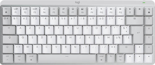 Logitech MX Mini Mechanical for Mac Tastatur Bluetooth AZERTY Französisch Grau, Weiß