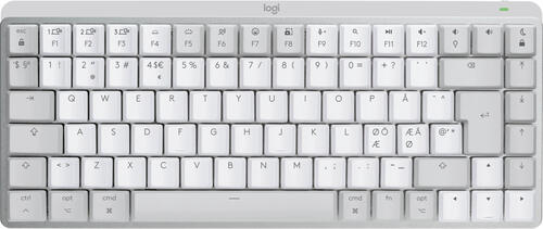 Logitech MX Mini Mechanical for Mac Tastatur Bluetooth QWERTY Dänisch, Finnisch, Norwegisch, Schwedisch Grau, Weiß