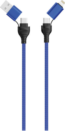 2GO 797368 USB Kabel 1,2 m USB A/USB C USB C/Lightning Schwarz, Blau