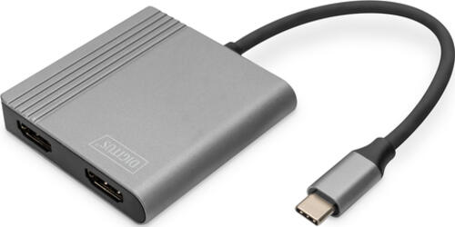 ASSMANN Electronic DA-70828 Videokabel-Adapter 0,18 m USB Typ-C 2 x HDMI Grau