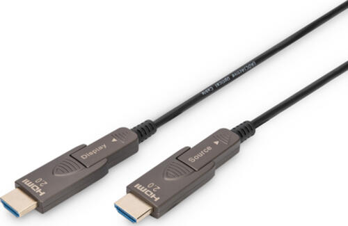 Digitus 4K - HDMI AOC Hybrid Glasfaserkabel mit 30m abnehmbaren Stecker