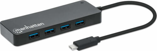 Manhattan 168410 Schnittstellen-Hub USB Typ-C 5000 Mbit/s Schwarz