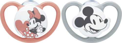NUK Disney Mickey Mouse Klassischer Babyschnuller Kieferorthopädisch Silikon Grau, Rot